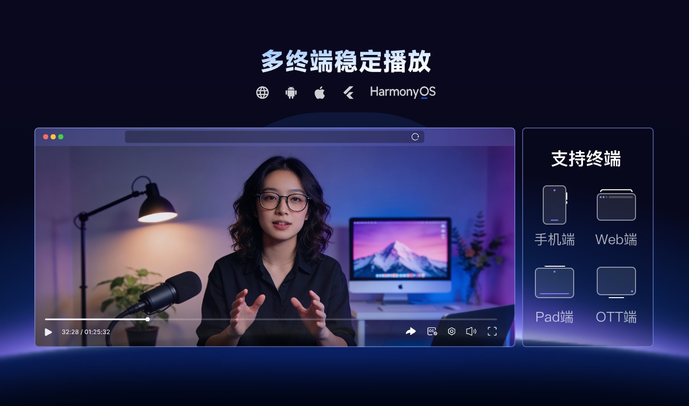 多终端播放，稳定流畅